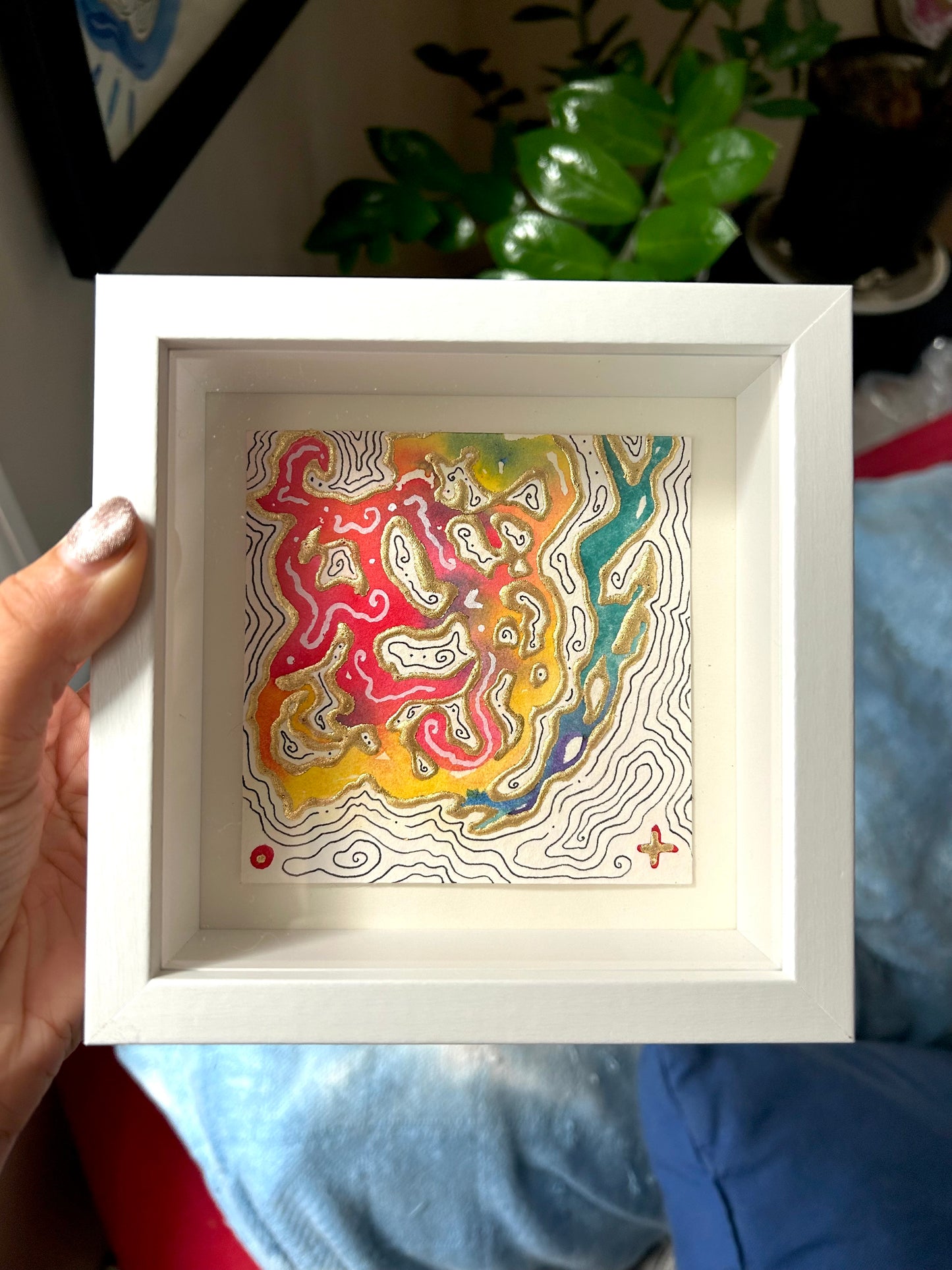 Map Fragment - Original Framed 4x4 Painting