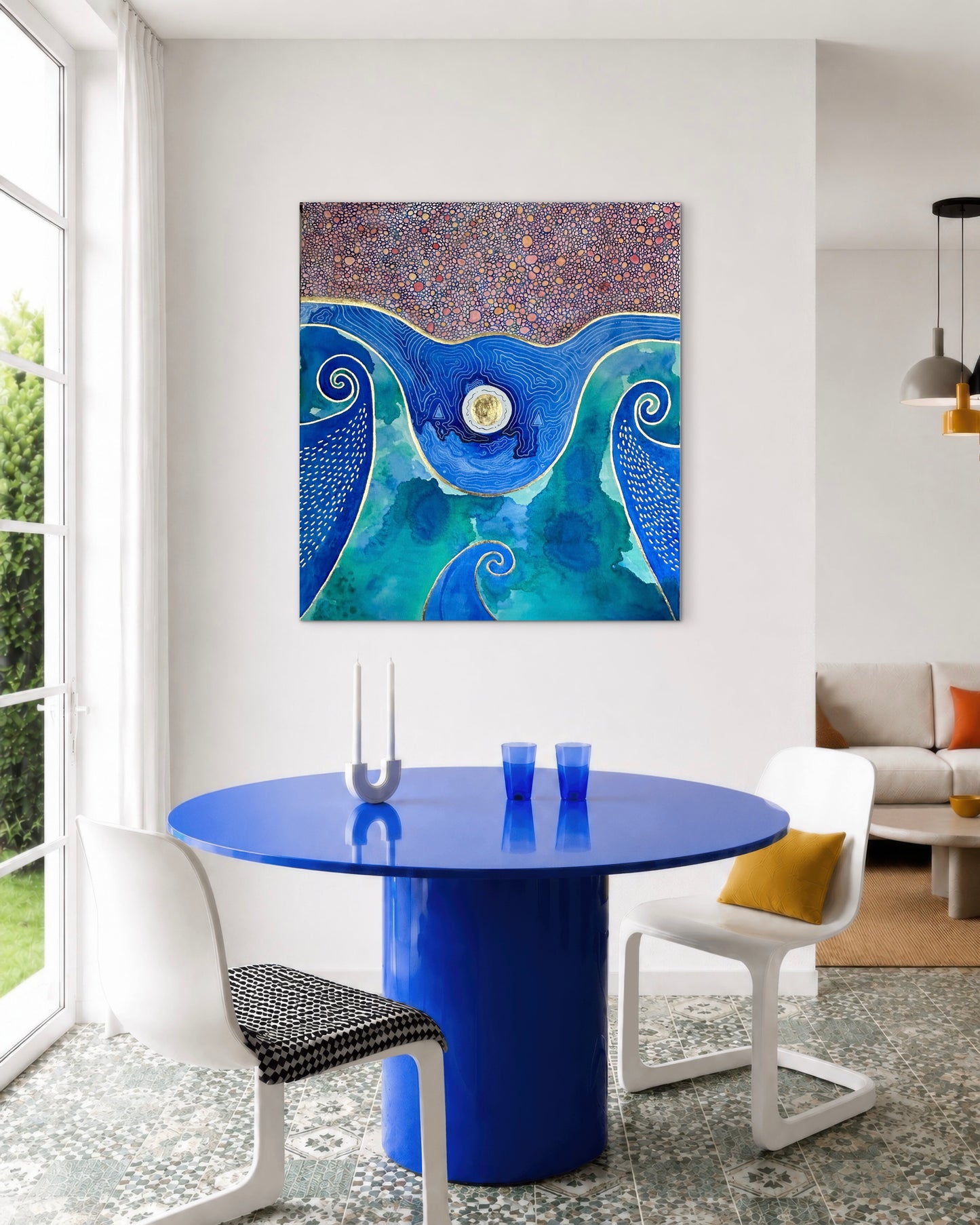 ‘Vessel of the Sacred High Waters’ - Original 36x40 Painting - Taino Art