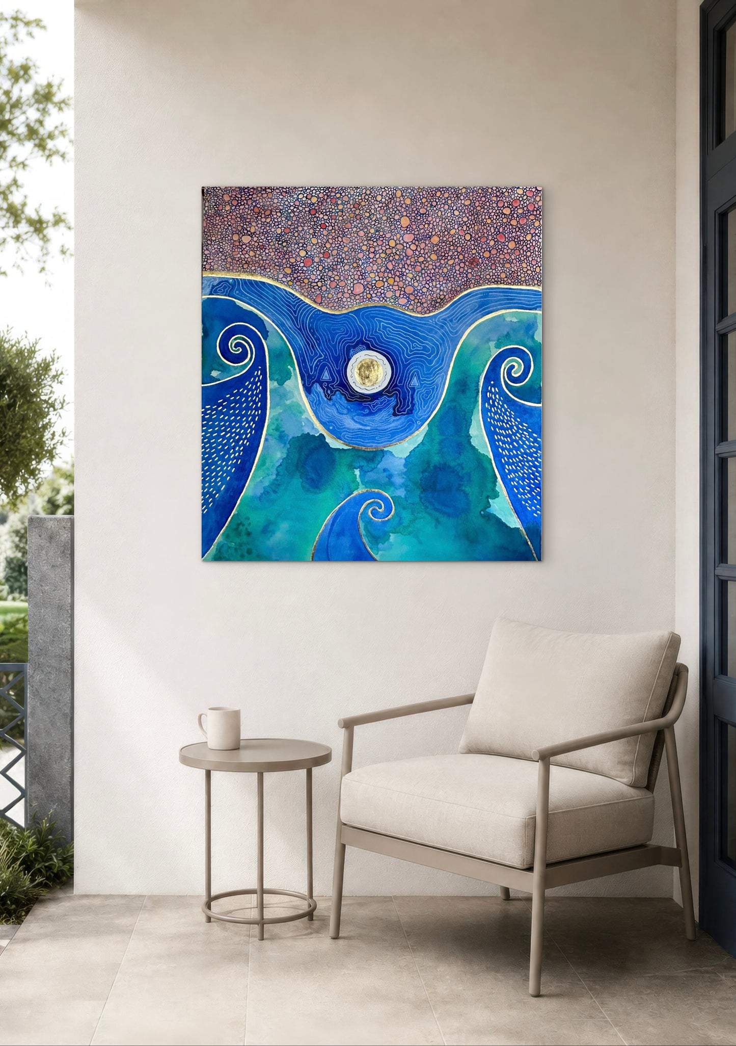 ‘Vessel of the Sacred High Waters’ - Original 36x40 Painting - Taino Art