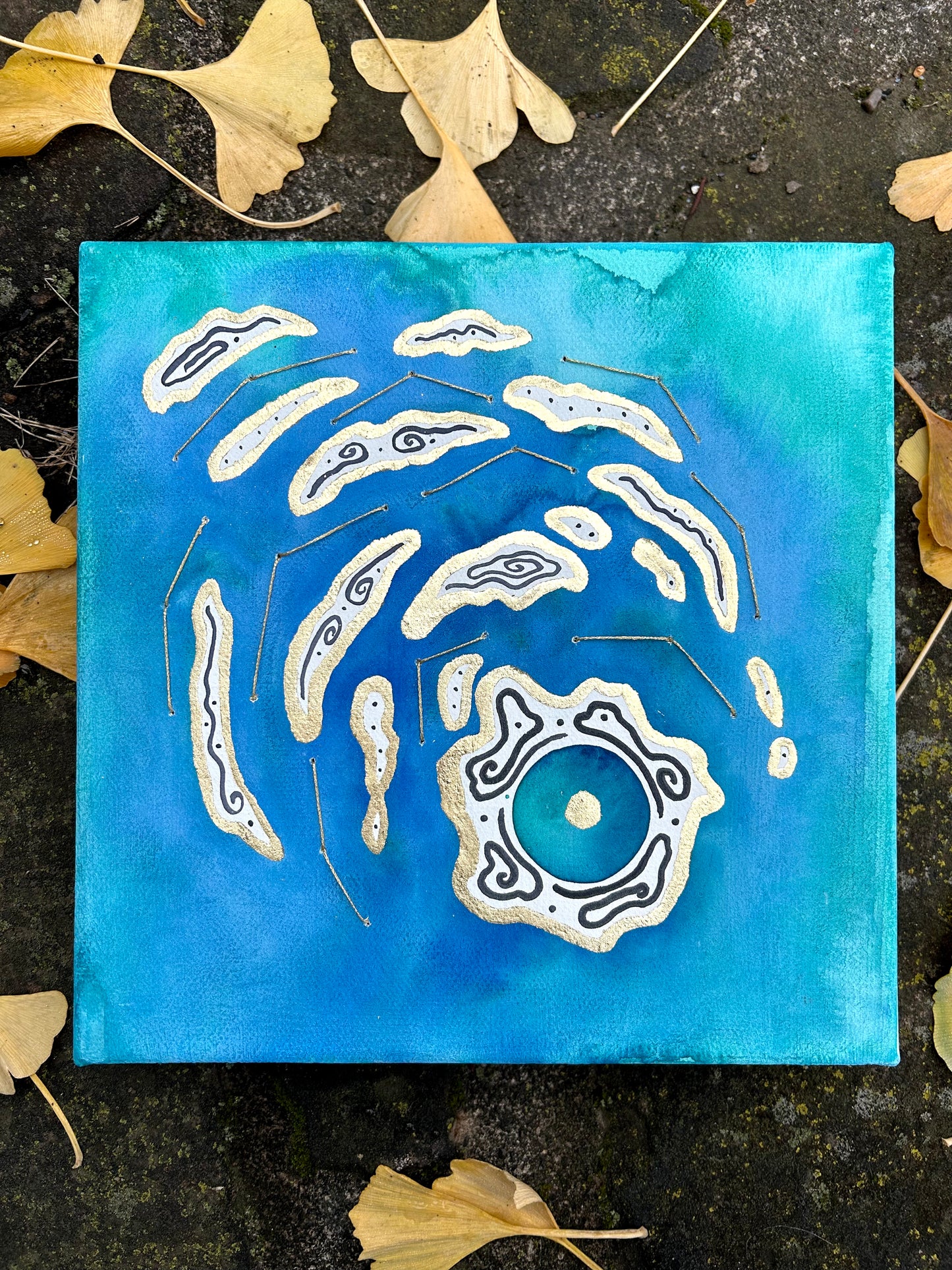 'Land / Break No.2' - Original 8x8 Painting