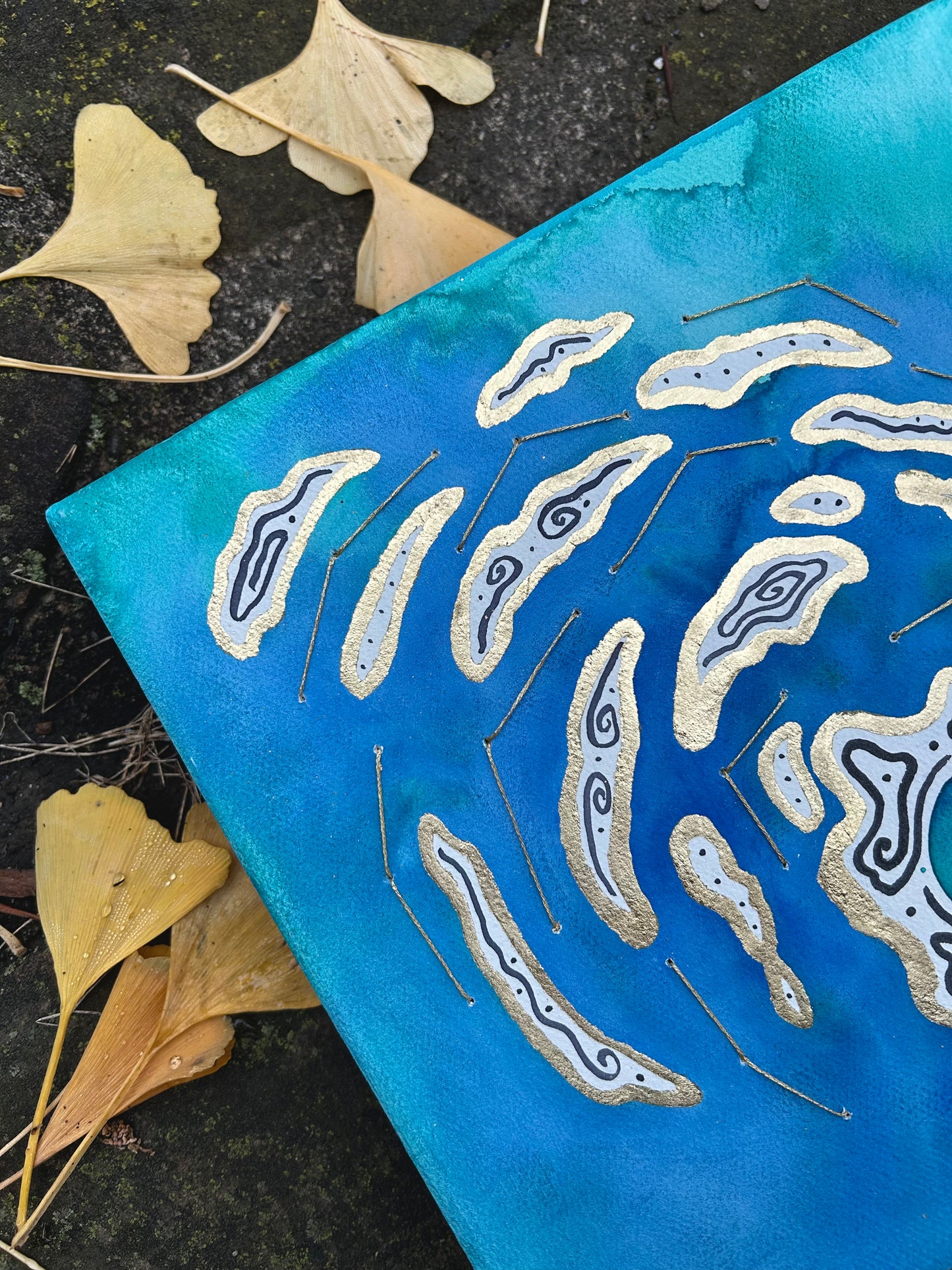 'Land / Break No.2' - Original 8x8 Painting