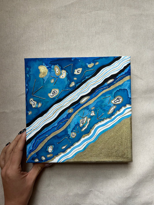 'Sand Bar No.2' Original 8x8 Painting