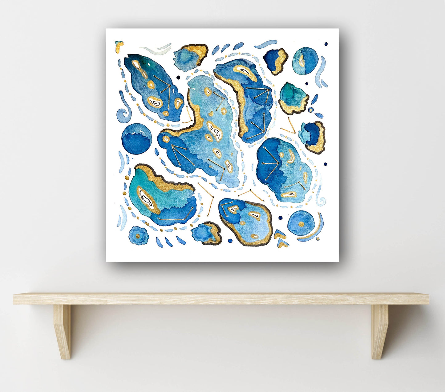 'Blue Shoals' Embellished Art Print - Signed By the Artist - Limited Edition