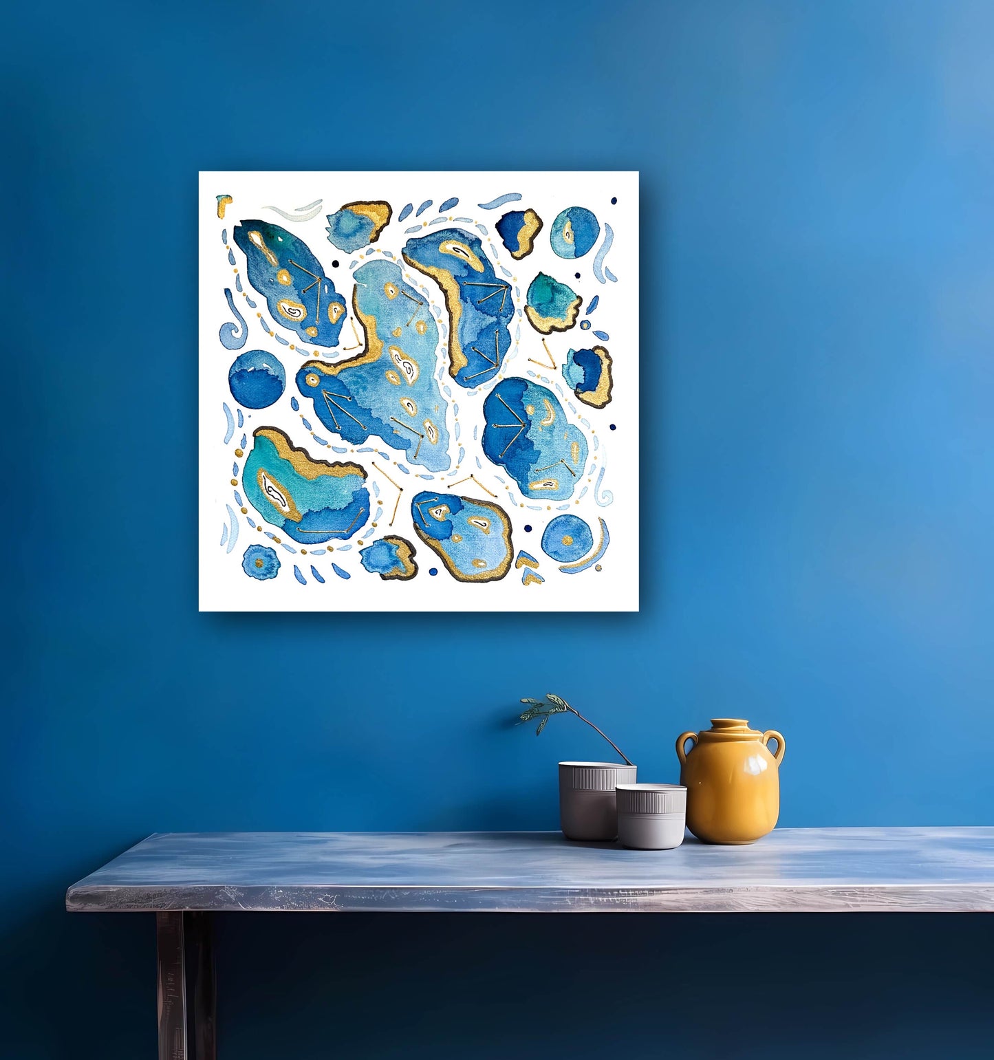 'Blue Shoals' Embellished Art Print - Signed By the Artist - Limited Edition