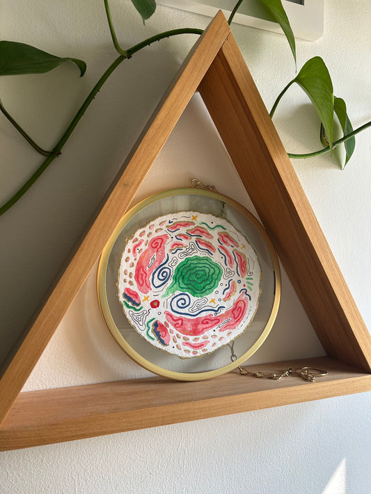 "Island of Things No. 7" - Hanging Roundel Painting
