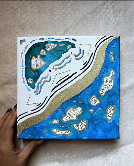 'Sand Bar No.1' - Original 8x8 Painting